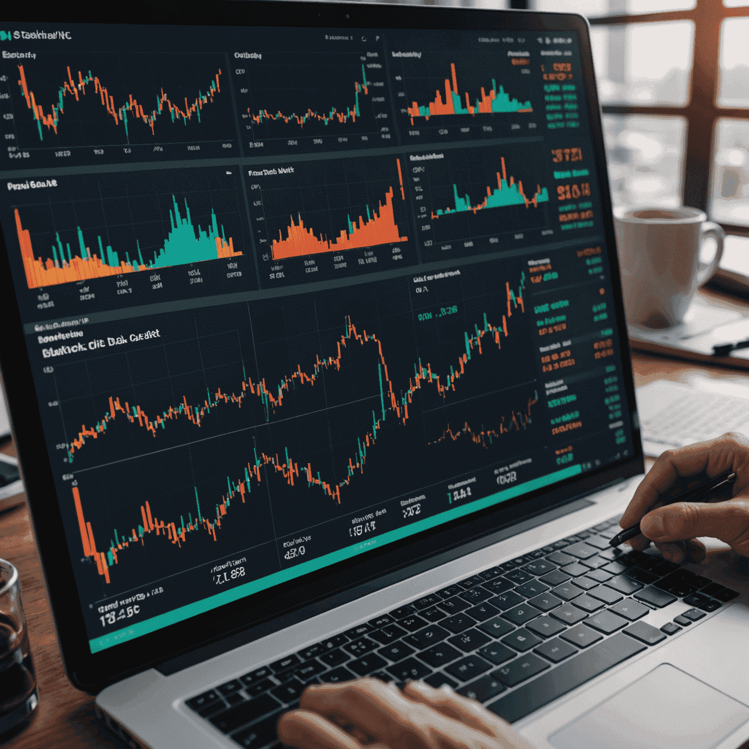 Visualization of AI analyzing oil market data, showing graphs, charts, and predictive models