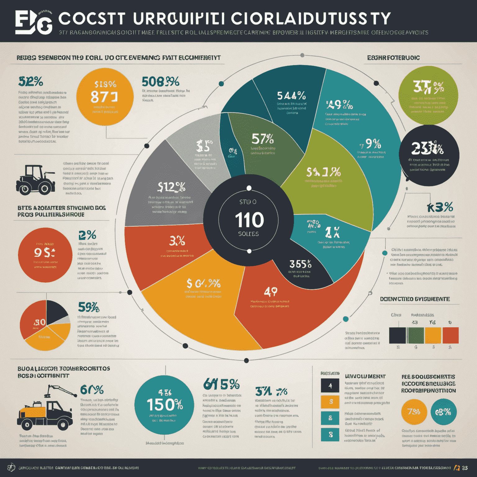 Infographic showing various cost-cutting measures in oil industry, including efficiency improvements and resource allocation